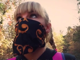 Outdoor blowjob&period; Tracker Karina sucked a dick to a guard handy an abandoned camp xxxxxx natasha