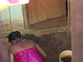 Desi village horny bhabhi in the buff bath show entangled by hidden cam xnxx kitchn