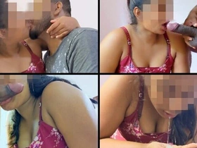 Sri Lankan Cute Stepsister Pass muster Tuition Class Blowjob and Cum Swallow