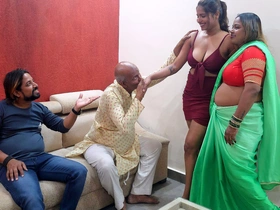 Indian Asian Desi Husband Wife Swapping to Her coupled with Him Self with Old Man coupled with Body of men Foursome Hardcore Fucking Video