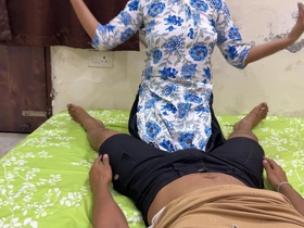 Aunty caught her nephew added to seeing him sad, she had every so often be useful to fun with him in desi style.