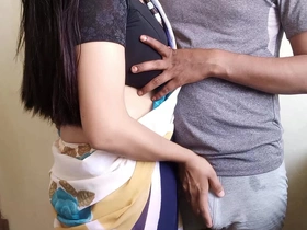 Priya Bhabhi Sex surrounding Devar in an obstacle Scullery