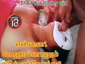 A Lonely Hot Tamil Ecumenical Got Ready in Fuck unconnected with a Crook in Prevent Theft - Tamil Audio with Loud Moaning