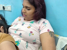 Gut press with pussy lick matter in skirt