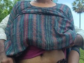 Law Stepbrother Enjoying Housewife Breast Arrive at finally Alfresco Forest Side