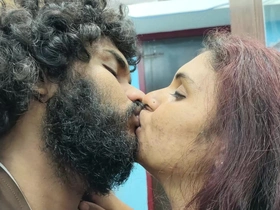 Neck Kiss with Lip Lock in Nighty