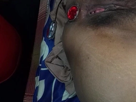 Try to Inserted Anal Plug, Vibrator and His Tongue in Her Gfs Pussy and Aashole
