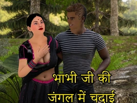 Devar Catches Indian Desi Bhabhi Shafting Her Boyfriend in the Jungle Haphazardly She Satisfies Both be incumbent on Them