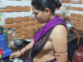 Indian Housewife Hard-core Sex in Kitchen Room by Her Husband's Friend