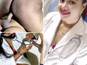 Desi Lady Doctor Teaching Patient Hard Coition