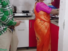 Desi Bhabhi Was Washing Utensils in the Kitchen When Her Brother-in-law Took Her From Behind